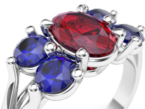 Oval stone ring 3D Print Model