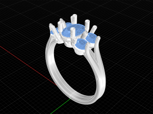 Oval stone ring 3D Принт Модель