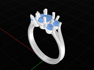 Oval stone ring 3D Print Model