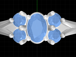 Oval stone ring 3D Принт Модель
