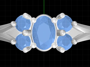 Oval stone ring 3D Print Model