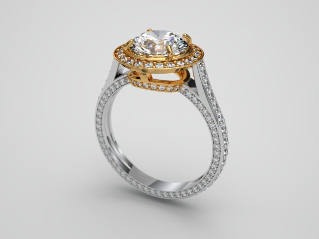 Diamond ring Model do druku 3D .c4d .max .obj .3ds .fbx .stl .blend 