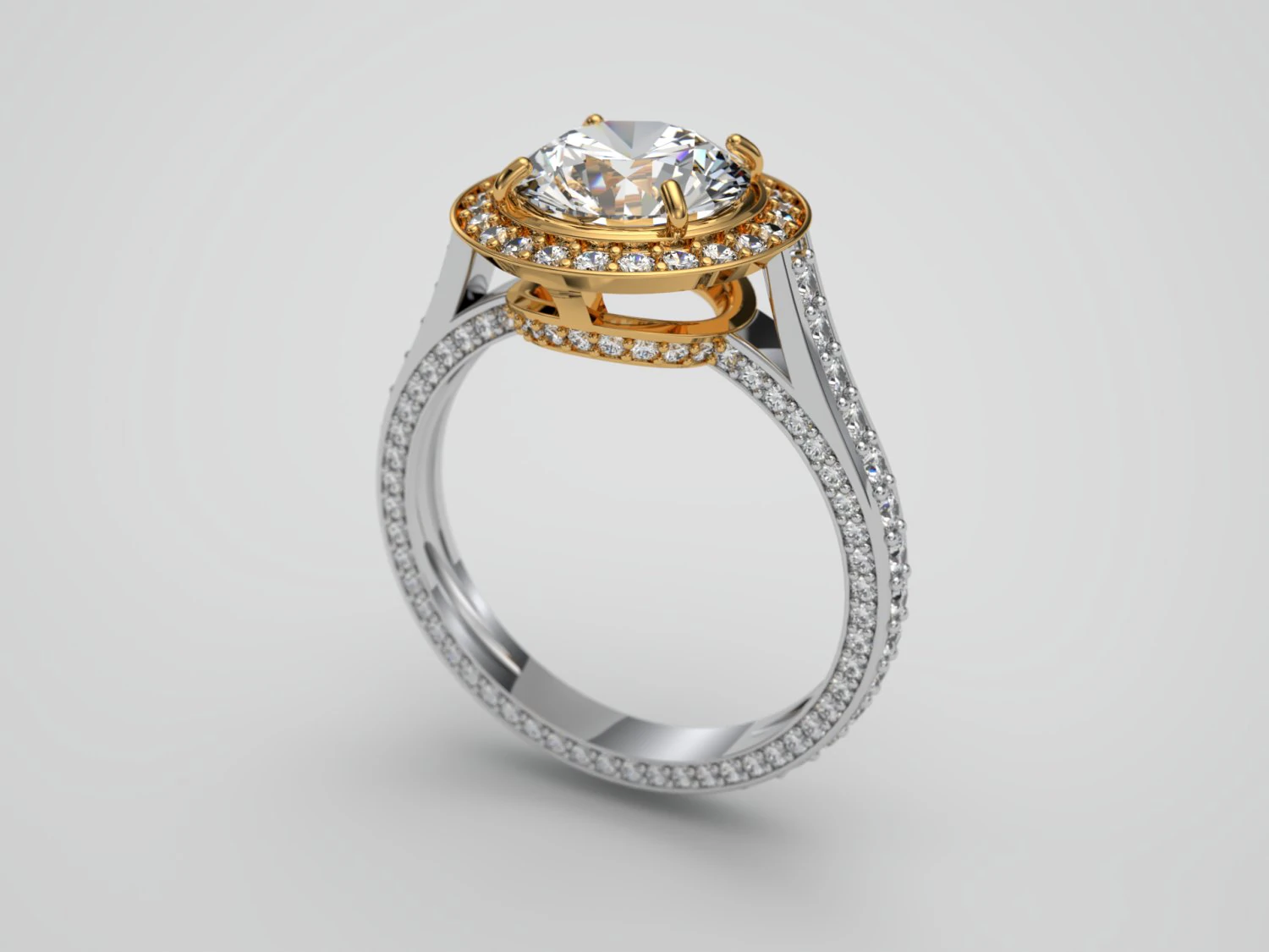 Diamond ring 3D Print Model .c4d .max .obj .3ds .fbx .stl .blend 