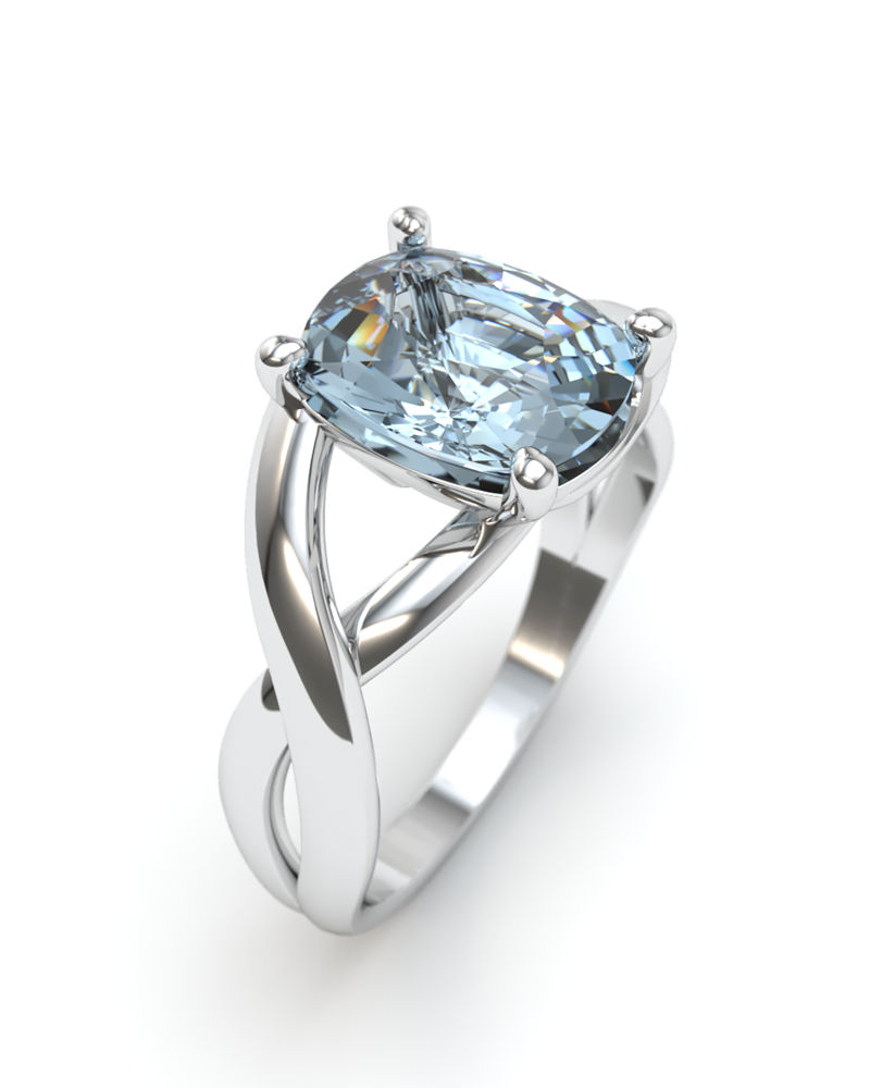 Cushion stone ring 3D-Druckmodell .c4d .max .obj .3ds .fbx .stl .blend 