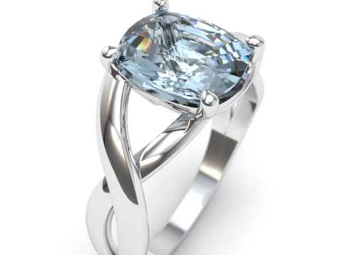 Cushion stone ring 3D Принт Модель