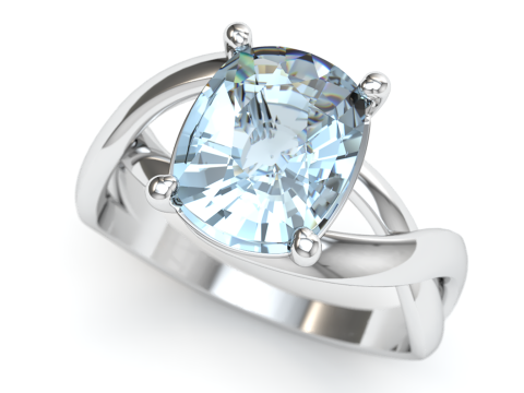 Cushion stone ring 3D-Druckmodell