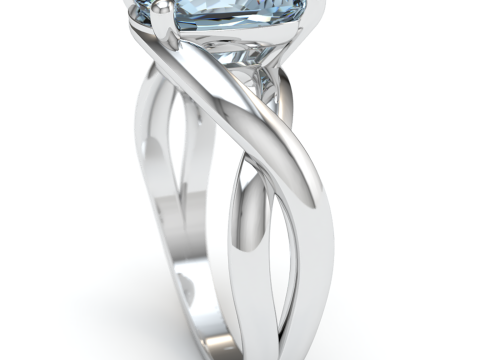 Cushion stone ring 3D-Druckmodell