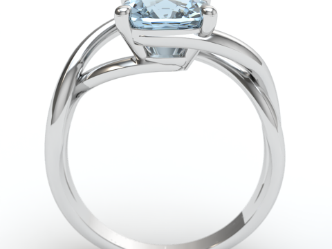 Cushion stone ring 3D-Druckmodell