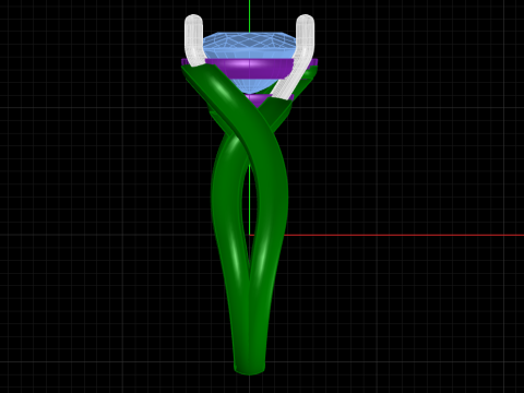 Cushion stone ring 3D-Druckmodell