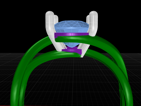 Cushion stone ring 3D-Druckmodell