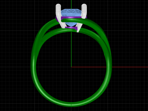 Cushion stone ring 3D-Druckmodell