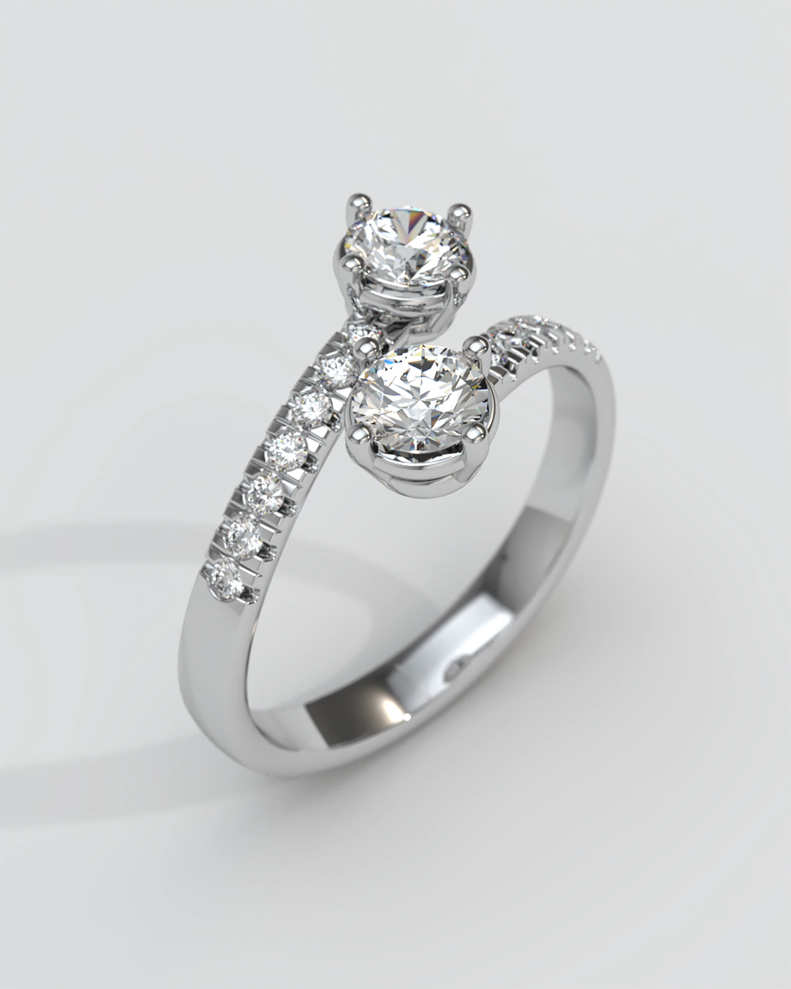 Diamond Contrarier Ring 3D Print Model .c4d .max .obj .3ds .fbx .stl .blend 