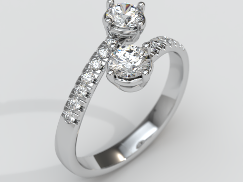 Diamond Contrarier Ring 3D Print Model