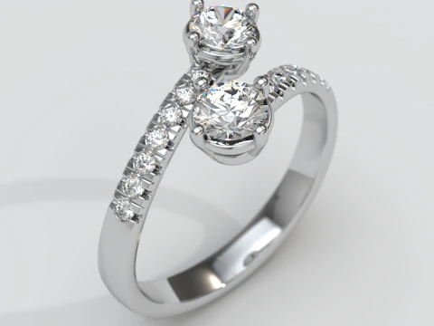 Anello Contrarier con diamanti Modello di stampa 3D