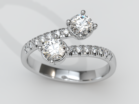 Diamond Contrarier Ring 3D प्रिंट मॉडल