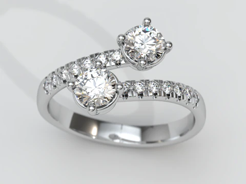 Diamond Contrarier Ring 3D Print Model