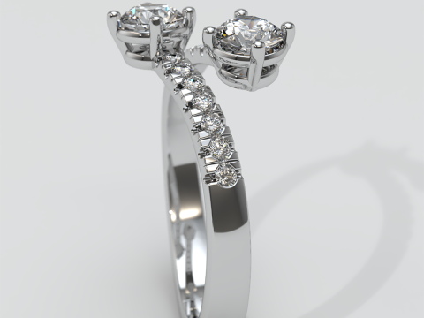 Diamond Contrarier Ring 3D प्रिंट मॉडल