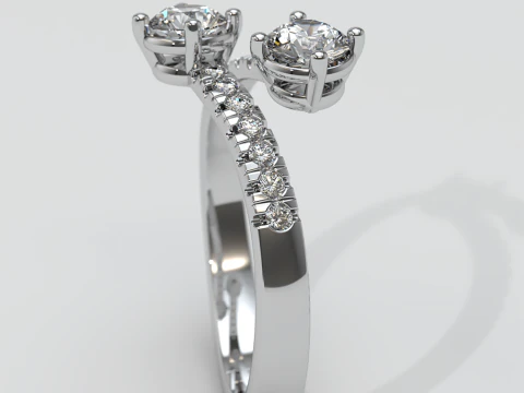 Diamond Contrarier Ring 3D Print Model