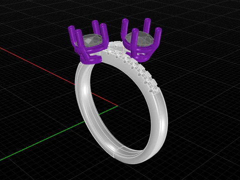 Diamond Contrarier Ring 3D Print Model