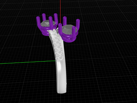 Diamond Contrarier Ring 3D Print Model