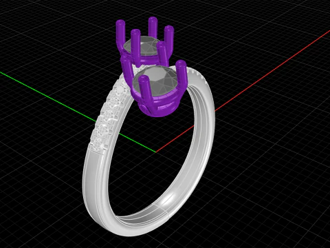 Diamond Contrarier Ring 3D Print Model