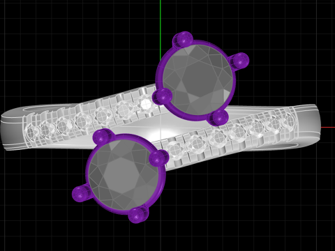Diamond Contrarier Ring 3D प्रिंट मॉडल