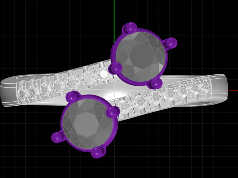 Diamond Contrarier Ring 3D Print Model