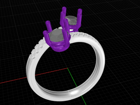 Diamond Contrarier Ring 3D Print Model