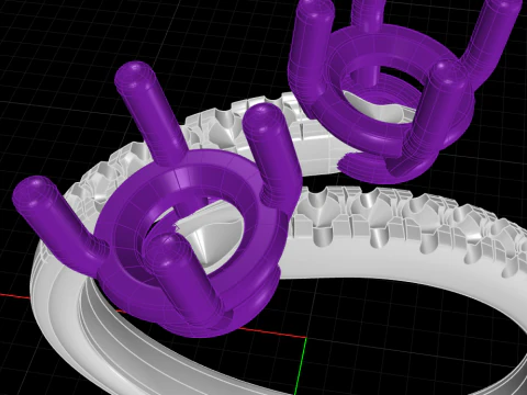 Diamond Contrarier Ring 3D Print Model