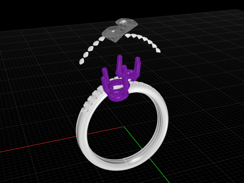 Diamond Contrarier Ring 3D प्रिंट मॉडल
