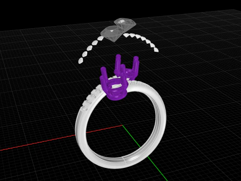 Diamond Contrarier Ring 3D Print Model