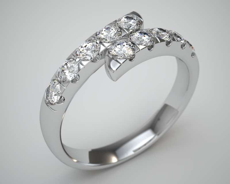 Pave Contrarier Ring Modelo de impresión 3D .c4d .max .obj .3ds .fbx .stl .blend 