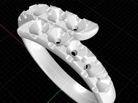Pave Contrarier Ring Modelo de impresión 3D