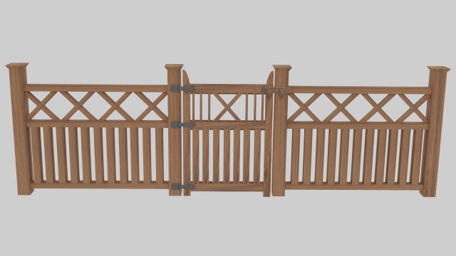 wooden fences 3D Model .c4d .max .obj .3ds .fbx .stl .blend 