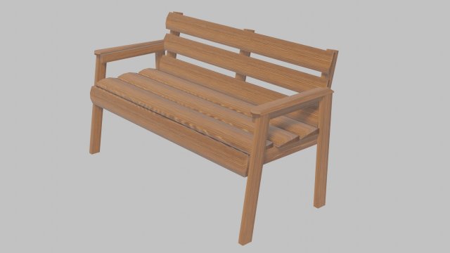 bench Model 3D .c4d .max .obj .3ds .fbx .stl .blend 