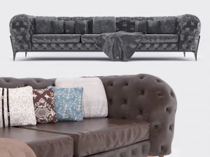 sofawithnailedleather 3D Model