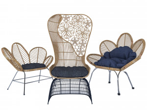 woodengardenchair 3D 모델