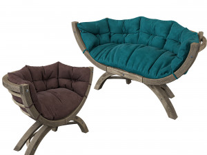 woodengardenchairset Modello 3D