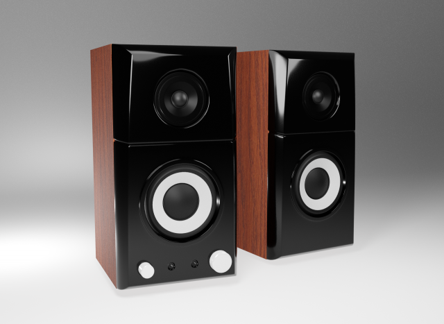 black speakers pc 3D Model .c4d .max .obj .3ds .fbx .stl .blend 
