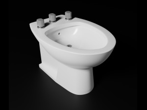 3d bathroom set toilet bidet sink Modello 3D
