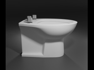 3d bathroom set toilet bidet sink Modello 3D