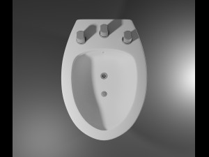 3d bathroom set toilet bidet sink Modello 3D