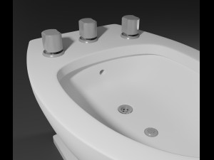3d bathroom set toilet bidet sink Modello 3D