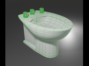 3d bathroom set toilet bidet sink Modello 3D