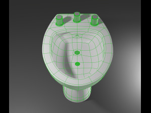 3d bathroom set toilet bidet sink Modello 3D