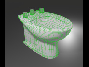 3d bathroom set toilet bidet sink Modello 3D