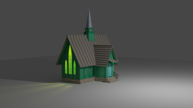 house like chirch 3D Model .c4d .max .obj .3ds .fbx .stl .blend 