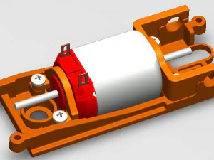 Slot car fc130 motor mount Offset 05mm 3D Print Model