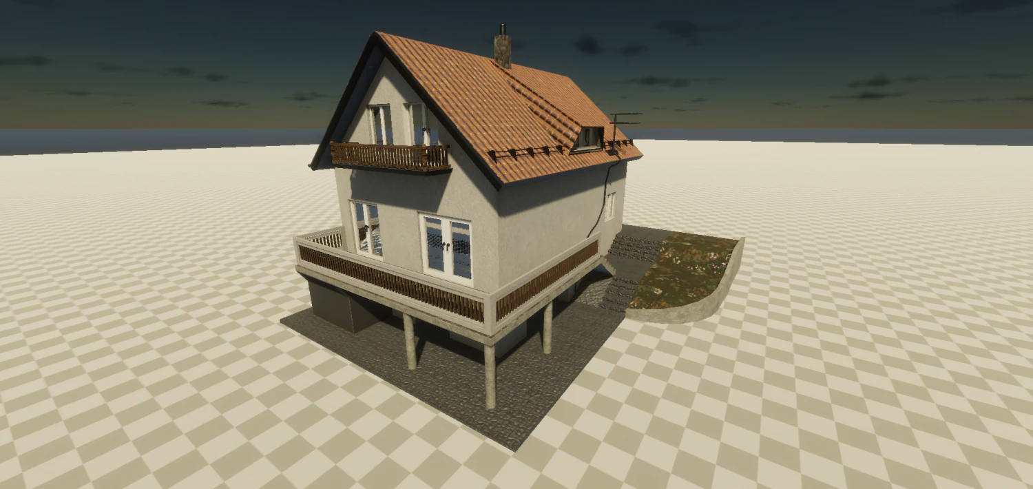 european family house with underground garage 3D Model .c4d .max .obj .3ds .fbx .stl .blend 