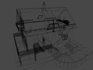 european family house with underground garage 3D Model